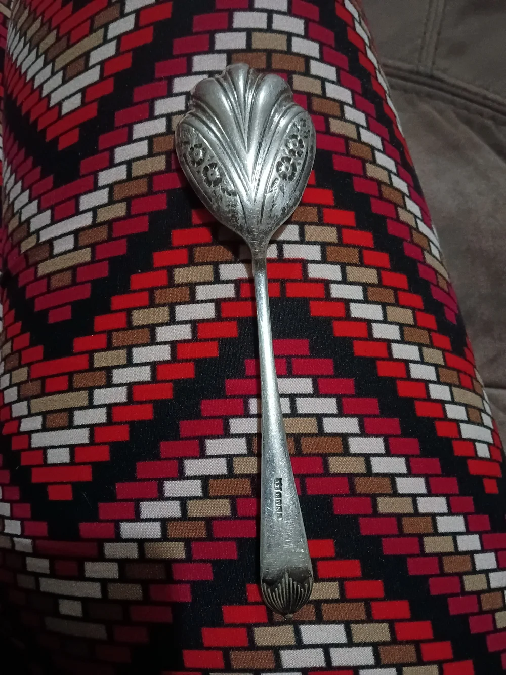 Vintage Silver-Tone Decorative Serving Spoon - Silver